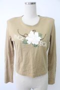 INGEBORG / フラワーptカットソー  カーキイエロー T-25-12-07-007-LO-TO-OW-ZT