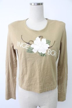 画像1: INGEBORG / フラワーptカットソー  カーキイエロー T-25-12-07-007-LO-TO-OW-ZT
