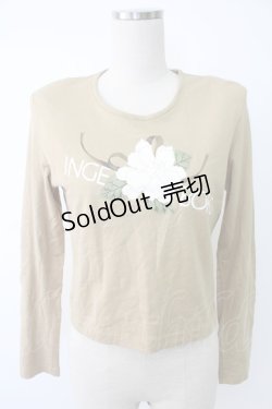 画像1: INGEBORG / フラワーptカットソー  カーキイエロー T-25-12-07-007-LO-TO-OW-ZT389