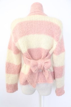 画像2: INGEBORG / ショールカラーニットカーディガン  ピンク×アイボリー T-25-12-07-013-LO-TO-OW-ZT