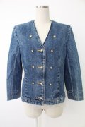 INGEBORG / ボタン配色デニムジャケット  ブルー T-25-12-07-016-LO-JA-OW-ZT
