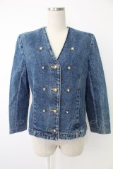INGEBORG / ボタン配色デニムジャケット  ブルー T-25-12-07-016-LO-JA-OW-ZT