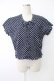 画像1: INGEBORG / 水玉半袖ブラウス  ネイビー×シロ T-25-12-07-017-LO-BL-OW-ZT (1)