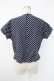 画像2: INGEBORG / 水玉半袖ブラウス  ネイビー×シロ T-25-12-07-017-LO-BL-OW-ZT (2)