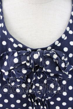 画像3: INGEBORG / 水玉半袖ブラウス  ネイビー×シロ T-25-12-07-017-LO-BL-OW-ZT