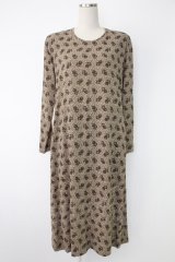 KANEKO ISAO / 花総柄ワンピース  ベージュ T-25-12-07-021-EL-OP-OW-ZT