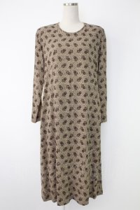 KANEKO ISAO / 花総柄ワンピース  ベージュ T-25-12-07-021-EL-OP-OW-ZT