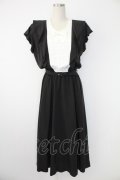 INGEBORG / ヨーク切り替えフリルワンピース  クロ×シロ T-25-12-07-023-LO-OP-OW-ZT