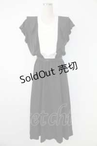 INGEBORG / ヨーク切り替えフリルワンピース  クロ×シロ T-25-12-07-023-LO-OP-OW-ZT