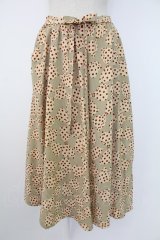 PINK HOUSE / リボン柄スカート  ベージュ T-25-12-07-026-LO-SK-OW-ZT