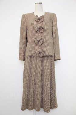 画像1: INGEBORG / リボン使いドットセットアップ  ベージュ T-25-12-07-032-LO-OP-OW-ZT