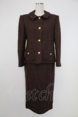 INGEBORG / 金釦使いシャギーセットアップ  ブラウン T-25-12-07-033-LO-OP-OW-ZT