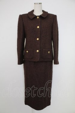 画像1: INGEBORG / 金釦使いシャギーセットアップ  ブラウン T-25-12-07-033-LO-OP-OW-ZT