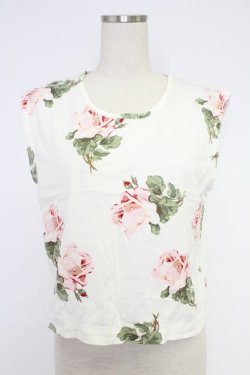 画像1: INGEBORG / 花柄ノースリカットソー  アイボリー T-25-12-10-001-LO-TO-OW-ZT