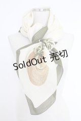 KANEKO ISAO / 帽子柄スカーフ  アイボリー T-25-12-10-033-EL-ZA-OW-ZT