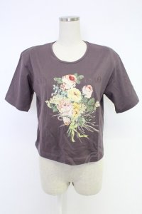KANEKO ISAO / ローズブーケptTシャツ  パープル T-25-12-10-008-EL-TO-OW-ZT