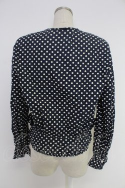 画像2: INGEBORG / 3つリボン水玉ブラウス  ネイビー×シロ T-25-12-10-009-LO-BL-OW-ZT