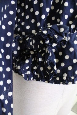 画像3: INGEBORG / 3つリボン水玉ブラウス  ネイビー×シロ T-25-12-10-009-LO-BL-OW-ZT