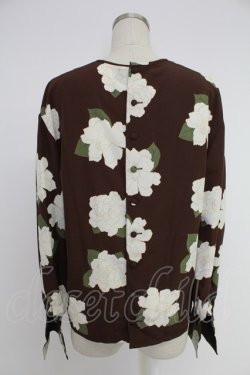 画像2: INGEBORG / 花柄ピンタックブラウス  ブラウン T-25-12-10-010-LO-BL-OW-ZT