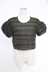 KANEKO ISAO / ピンタック使いドットブラウス【リメイク品】  クロ T-25-12-10-011-EL-BL-OW-ZT