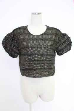 画像1: KANEKO ISAO / ピンタック使いドットブラウス【リメイク品】  クロ T-25-12-10-011-EL-BL-OW-ZT