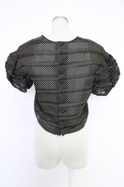 画像2: KANEKO ISAO / ピンタック使いドットブラウス【リメイク品】  クロ T-25-12-10-011-EL-BL-OW-ZT