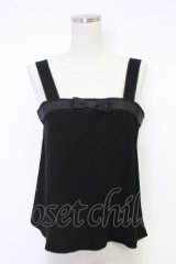 KANEKO ISAO / リボンテープ使いキャミトップス  クロ T-25-12-10-012-EL-TO-OW-ZT