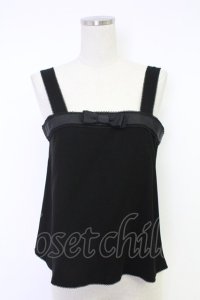 KANEKO ISAO / リボンテープ使いキャミトップス  クロ T-25-12-10-012-EL-TO-OW-ZT