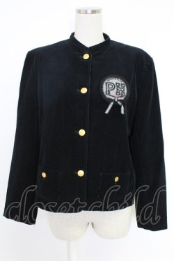 画像1: PINK HOUSE / ワッペン使いスエードジャケット  クロ T-25-12-10-014-LO-JA-OW-ZT