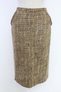 INGEBORG / ミックスツイードスカート  ベージュ T-25-12-10-017-LO-SK-OW-ZT