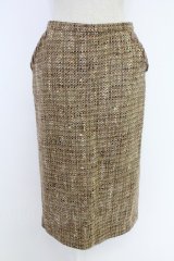 INGEBORG / ミックスツイードスカート  ベージュ T-25-12-10-017-LO-SK-OW-ZT