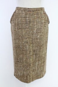 INGEBORG / ミックスツイードスカート  ベージュ T-25-12-10-017-LO-SK-OW-ZT