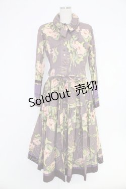 画像1: KANEKO ISAO / 花柄セットアップ【リメイク品】  パープル T-25-12-10-018-EL-OP-OW-ZT