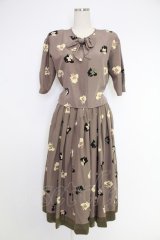 PINK HOUSE / テリア柄セットアップ【リメイク品】  ブラウン系 T-25-12-10-019-LO-OP-OW-ZT