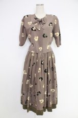 画像1: PINK HOUSE / テリア柄セットアップ【リメイク品】  ブラウン系 T-25-12-10-019-LO-OP-OW-ZT114 (1)