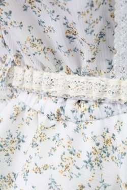 画像6: axes femme / ベルト付花柄ノースリブラウス M ホワイト T-25-12-11-002-AX-BL-SA-ZT