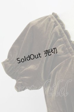 画像3: axes femme / ベロアビスチェ半袖プルオーバー M カーキ T-25-12-11-019-AX-TO-SA-ZT