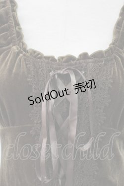 画像4: axes femme / ベロアビスチェ半袖プルオーバー M カーキ T-25-12-11-019-AX-TO-SA-ZT