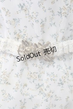 画像7: axes femme / ベルト付花柄ノースリブラウス M ホワイト T-25-12-11-002-AX-BL-SA-ZI