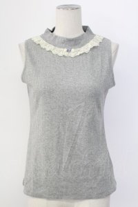 axes femme / ボトルネックリブタンク M モクグレー T-25-12-11-021-AX-TO-SA-ZI