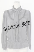 axes femme / ヨーク切替えフリルブラウス M チャコール T-25-12-11-023-AX-BL-SA-ZI