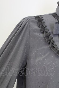 画像4: axes femme / ヨーク切替えフリルブラウス M チャコール T-25-12-11-023-AX-BL-SA-ZT