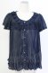 画像1: axes femme / レーシープリーツブラウス M ネイビー T-25-12-11-024-AX-BL-SA-ZT (1)