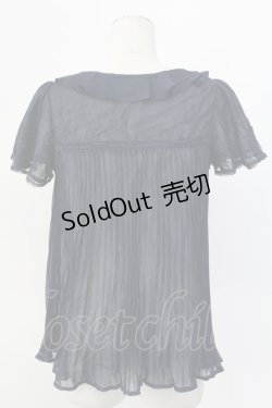 画像2: axes femme / レーシープリーツブラウス M ネイビー T-25-12-11-024-AX-BL-SA-ZI