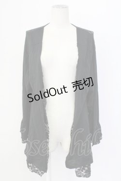 画像1: axes femme / レース重ねUVトッパーカーデ XL クロ T-25-12-11-026-AX-TO-SA-ZI