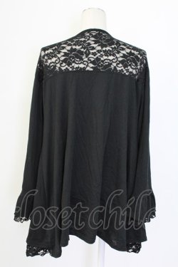 画像2: axes femme / レース重ねUVトッパーカーデ XL クロ T-25-12-11-026-AX-TO-SA-ZT