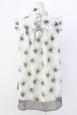 画像2: axes femme / ひまわり柄ノースリブラウス M グレー T-25-12-11-003-AX-BL-SA-ZT