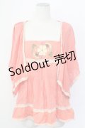 Rojita / フラワー刺繍トップス  オレンジピンク T-25-12-11-027-LO-TO-SA-ZI