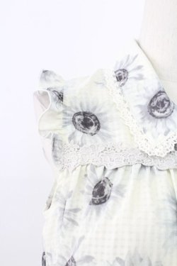 画像3: axes femme / ひまわり柄ノースリブラウス M グレー T-25-12-11-003-AX-BL-SA-ZT