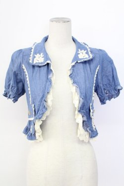 画像1: axes femme / デニムフリルボレロ M ブルー T-25-12-11-029-AX-TO-SA-ZT